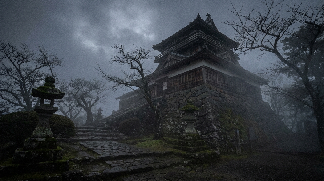 丸岡城（福井県）の中部の史跡・神社仏閣系心霊スポットをイメージした心霊スポット画像