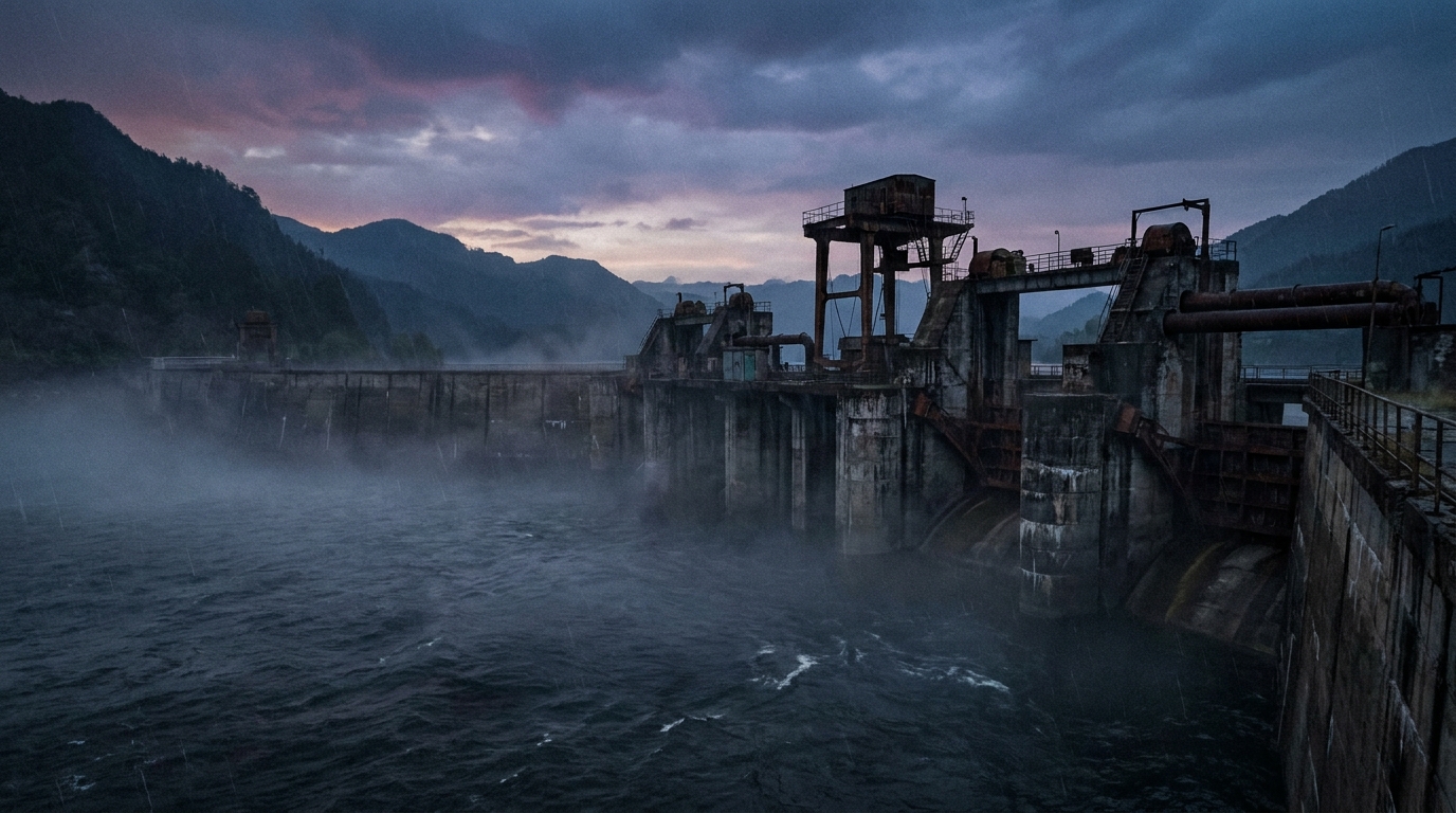 定山渓ダム(北海道)の北海道・東北の水辺(滝・湖・ダム・海)系心霊スポットをイメージした心霊スポット画像