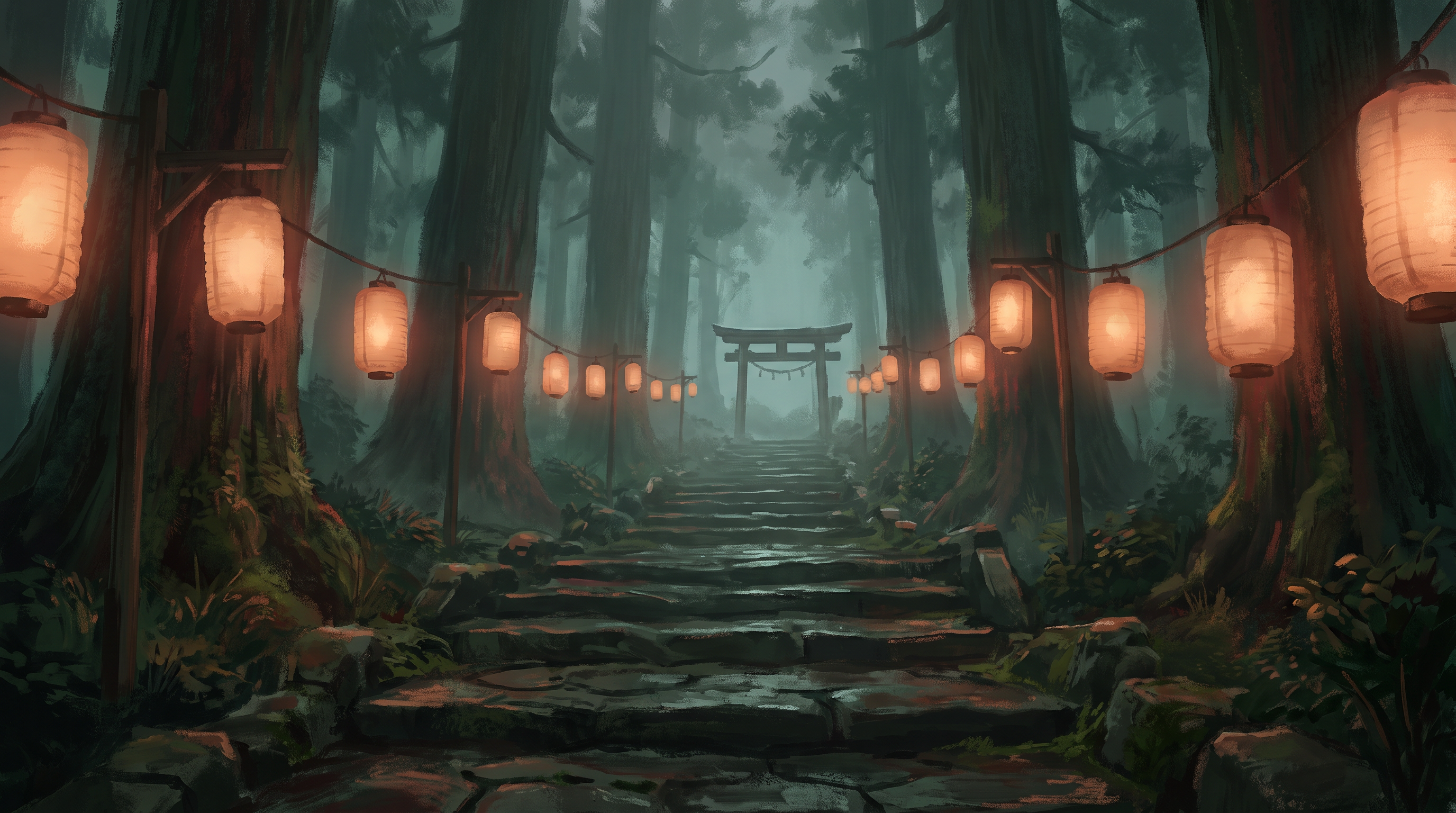 貴船神社の伝承を題材にしたAI生成イラスト