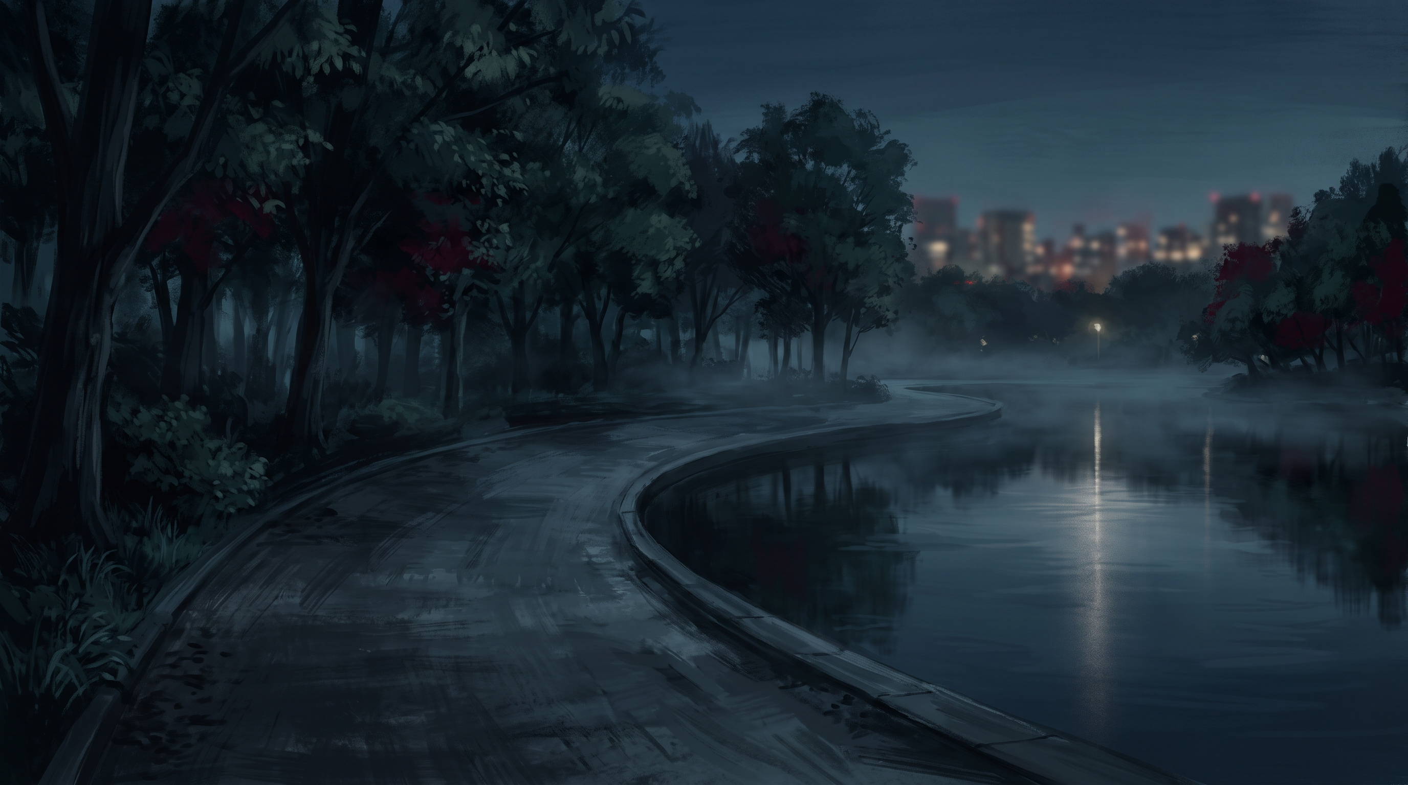 舎人公園の伝承を題材にしたAI生成イラスト