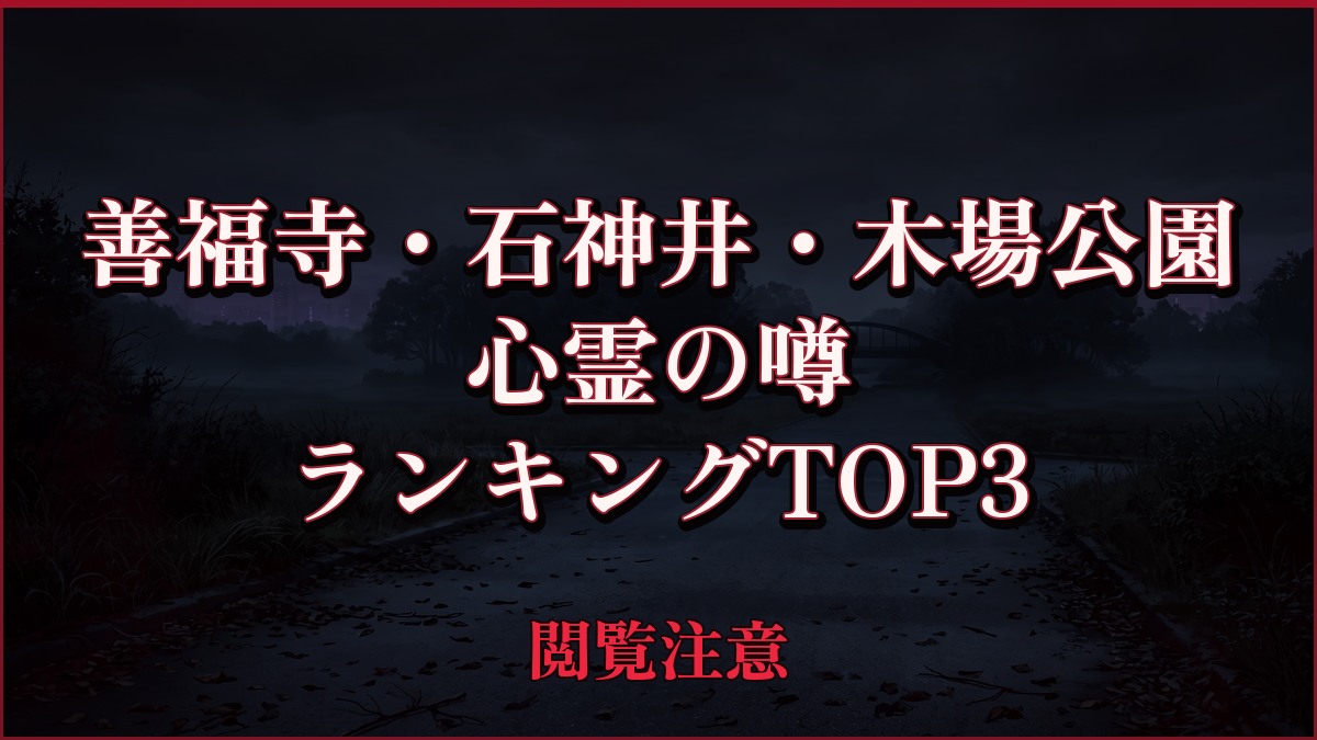【2026年最新】善福寺・石神井・木場公園の心霊の噂ランキングTOP3